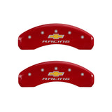 MGP 4 Caliper Covers Engraved Front & Rear Chevy Racing Red Finish Silver Char 2016 Chevrolet SS