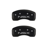 MGP 4 Caliper Covers Engraved Front Acura Engraved Rear NSX Red finish silver ch