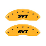MGP 4 Caliper Covers Engraved Front & Rear SVT Yellow Finish Black Char 2003 Ford Mustang