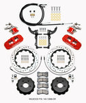 Wilwood AERO4 / MC4 Rear Kit 14.00 Drilled Red 15-23 Mustang w/Lines & Cables