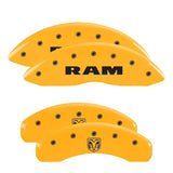 MGP 4 Caliper Covers Engraved Front & Rear Mopar Yellow Finish Black Char 2010 Dodge Nitro