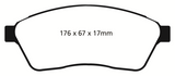 EBC 10-11 Cadillac SRX 2.8 Turbo Greenstuff Front Brake Pads