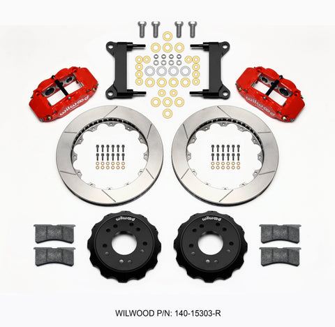 Wilwood Narrow Superlite 6R Front Hat Kit 13.06 Red 63-87 C10 w/ Wilwood Pro Spindles