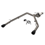 2019-2024 Ram 1500 QTP Screamer Split Rear Exit Cat Back Black Tips