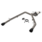 2019-2024 Ram 1500 QTP Screamer Split Rear Exit Cat Back Black Tips