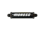 Moroso In-Line Fuel Filter - 6.5in -8An - 40 Micron SS Filter - Aluminum
