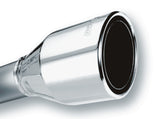 Borla 2.5in Inlet 4.5in Round Rolled Angle Cut Phantom X 7.75in Long Embossed Universal Exhaust Tips