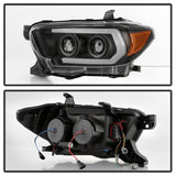 Spyder 16-18 Toyota Tacoma Projector Headlights - Seq LED Turn - Black - PRO-YD-TT16-LB-BK