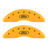 MGP 4 Caliper Covers Engraved Front & Rear Oval logo/Ford Yellow finish black ch