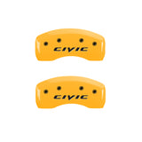 MGP 4 Caliper Covers Engraved Front & Rear MGP Yellow Finish Black Char 2007 Honda Civic