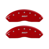 MGP 4 Caliper Covers Engraved Front & Rear MGP Red Finish Silver Characters 2017 Ford Fusion