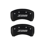 MGP 4 Caliper Covers Engraved Front Gen 4/Camaro Engraved Rear Gen 4/Z28 Red finish silver ch