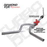 Diamond Eye KIT 4in Turbo Back MFLR RPLCMENT PIPE DUAL ALUM94-97 5 7 3L F250/F350 PWRSTROKE NFS
