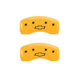 MGP 4 Caliper Covers Engraved Front & Rear Bowtie Yellow Finish Black Char 2008 Chevrolet Impala