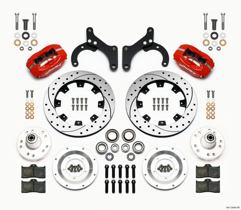 Wilwood Forged Dynalite Front Kit 12.19in Drilled Red 59-64 Chevy Impala / 63-64 Corvette