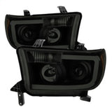 xTune Toyota Tundra 07-13 LED Light Bar Projector Headlights Black Smoked PRO-JH-TTU07-LED-BSM