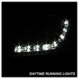 Spyder Audi A4 06-08 Projector Headlights Halogen Model Only - DRL Black PRO-YD-AA405-DRL-BK