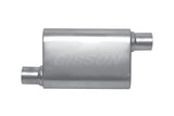 Gibson MWA Superflow Offset/Offset Oval Muffler - 4x9x14in/2.25in Inlet/2.25in Outlet - Stainless