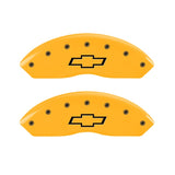 MGP 2 Caliper Covers Engraved Front Bowtie Yellow Finish Black Char 1999 Chevrolet Tahoe