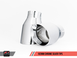 AWE Tuning Audi B9 A4 SwitchPath Exhaust Dual Outlet - Chrome Silver Tips (Includes DP and Remote)