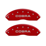 MGP 4 Caliper Covers Engraved Front & Rear Cobra Red finish silver ch