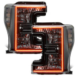 Oracle 17-19 Ford F-250 SD Dynamic Pre-Assembled Headlights - Halogen - Black Edition -