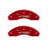 MGP 4 Caliper Covers Engraved Front & Rear Honda Red finish silver ch