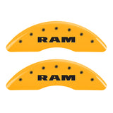 MGP 4 Caliper Covers Engraved Front RAM Engraved Rear RAMHEAD Yellow finish black ch