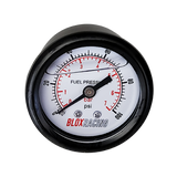 BLOX Racing Liquid-Filled Fuel Pressure Gauge 0-100psi (White Face)