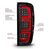 ANZO 19-23 GMC Sierra 1500/2500HD/3500HD Black Replacement Full LED Bar Tail Light
