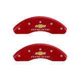 MGP 4 Caliper Covers Engraved Front & Rear Chevy Racing Red Finish Silver Char 2019 Chevrolet Malibu