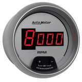 AutoMeter Gauge Tach 3-3/8in. 10K RPM In-Dash Digital Silver Dial W/ Red Led