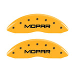 MGP Front set 2 Caliper Covers Engraved Front MOPAR Yellow finish black ch