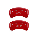 MGP 4 Caliper Covers Engraved Front & Rear Bowtie Red finish silver ch