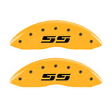 MGP 2 Caliper Covers Engraved Silverado SS Yellow Finish Blk Char 05 Chevy Silverado 1500