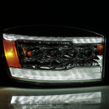 AlphaRex 06-08 Dodge Ram 1500HD NOVA LED Proj Headlights Plank Style Blk w/Seq Signal/DRL/Amber LED