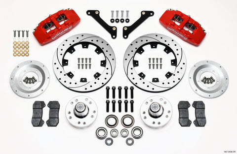 Wilwood Dynapro 6 Front Hub Kit 12.19in Drilled Red 79-81 Camaro