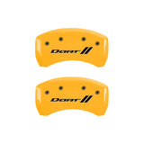 MGP 4 Caliper Covers Engraved Front & Rear With stripes/Dart Yellow finish black ch