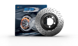 SHW 2021 Porsche 911 Turbo 3.7L Right Front Cross-Drilled Lightweight Brake Rotor (992615302T)