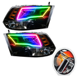 Oracle 09-17 RAM 1500 TRX/SLT Quad Pre-Assembled Headlights - Blk Housing - ColorSHIFT