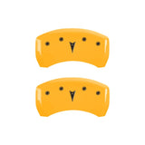 MGP 4 Caliper Covers Engraved Front Pontiac Rear Arrow Yellow Finish Blk Char 2001 Pontiac Firebird