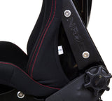 NRG FRP Bucket Seat - Reclinable (Black Cloth w/Red Stiting)