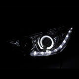 ANZO 2012-2013 Hyundai Accent Projector Headlights w/ Halo Black (CCFL)