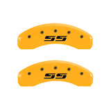 MGP 4 Caliper Covers Engraved F & R Silverado SS Yellow Finish Black Char 2002 Chevy Silverado 1500