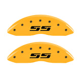 MGP 2 Caliper Covers Engraved Silverado SS Yellow Finish Blk Char 05 Chevy Silverado 1500