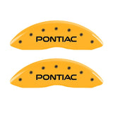 MGP 4 Caliper Covers Engraved Front Pontiac Rear Arrow Yellow Finish Blk Char 2001 Pontiac Firebird