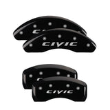 MGP 4 Caliper Covers Engraved Front & Rear MGP Yellow Finish Black Char 2017 Honda Civic