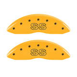 MGP 4 Caliper Covers Engraved Front & Rear Classic/SS Yellow Finish Black Char 2000 Chevrolet Camaro