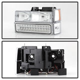 xTune 92-94 Blazer Full Size Corner/LED Bumper Headlights Chrome HD-JH-CCK88-LED-AM-C-SET