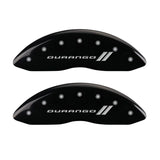MGP 4 Caliper Covers Engraved Front & Rear With stripes/Durango Black finish silver ch